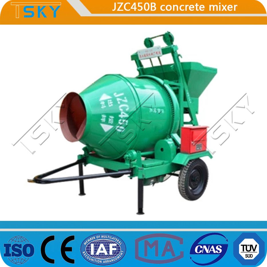 Low Energy Consumption JZC450B Industrial Concrete Mixer